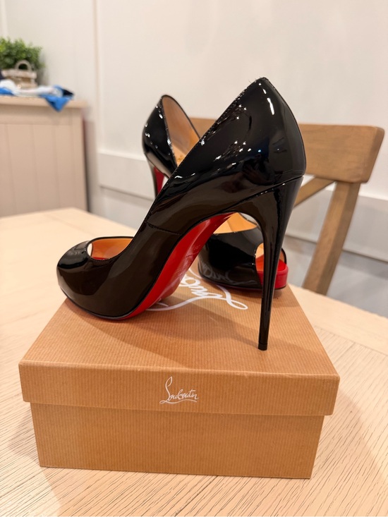 Christian Louboutin Shoes - Christian Louboutin Black Patent Leather Pumps with Red Sole
